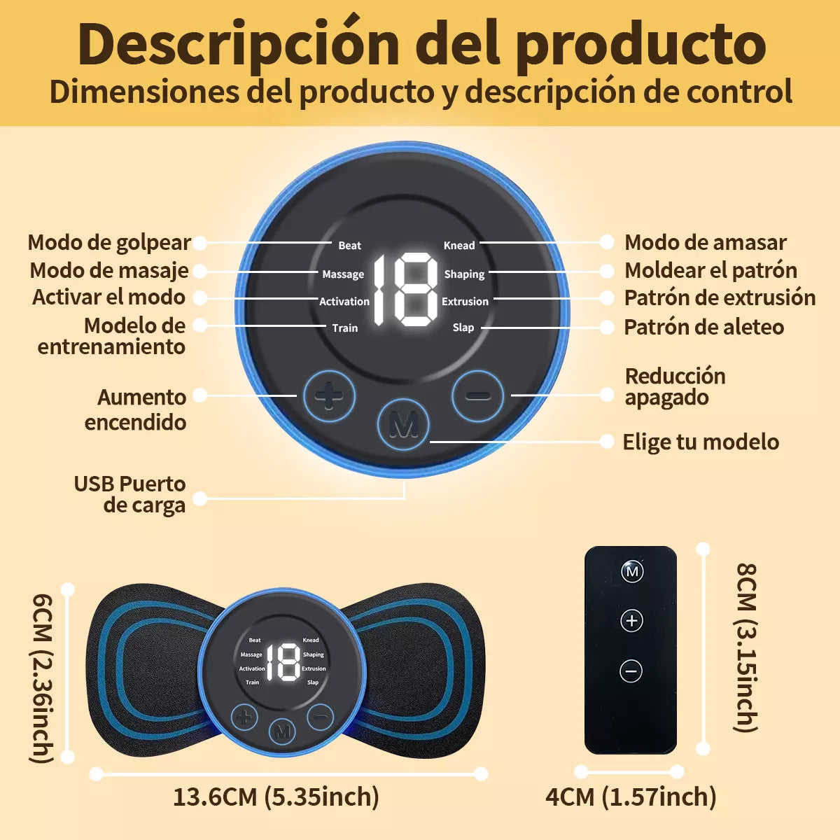 Estimulador Muscular Eléctrico Portátil